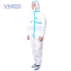 Disposable White Micro-porous Protective Coverall With Blue Strips