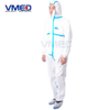 Disposable White Micro-porous Protective Coverall With Blue Strips-2