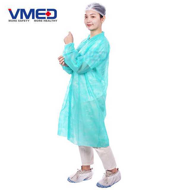 Disposable SPP Non-woven Green Lab Coat-4