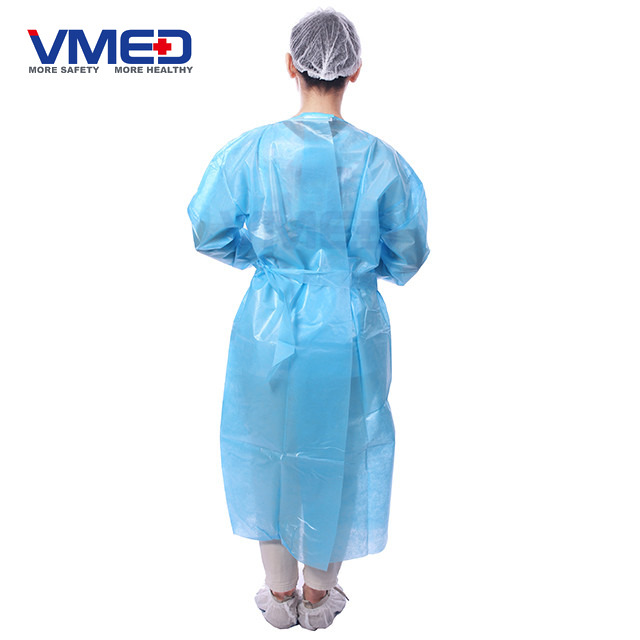 Disposable PP+PE Film Coated Surgical Gown-4