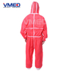 Disposable Red SMS Coverall With White Strips-4