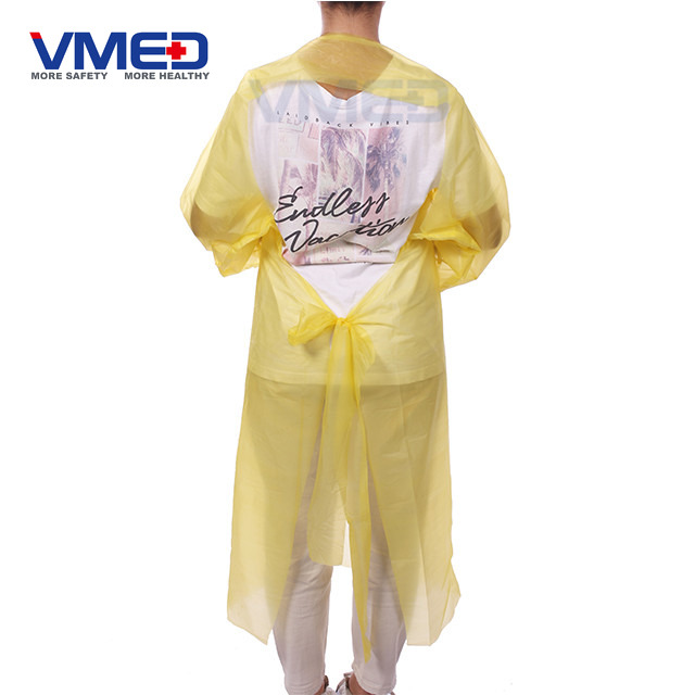 Disposable Yellow PE Gown-4