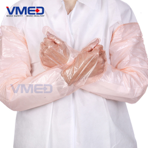 Disposable Pink PE Long Sleeve Gloves