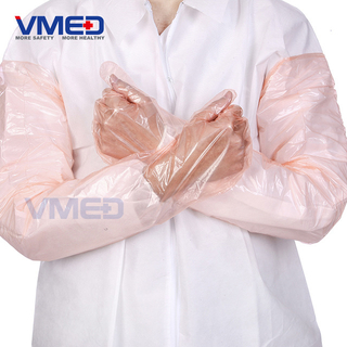 Disposable Pink PE Long Sleeve Gloves
