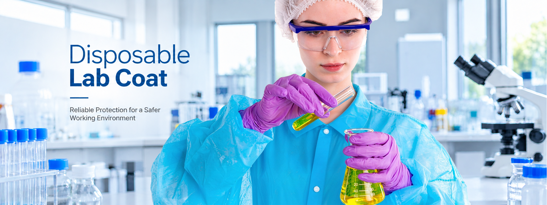 Disposable Nonwoven Lab Coats for Medical, Laboratory and Cleanroom Use