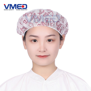 Disposable Non-woven Bouffant Cap With Vegetable Print-1