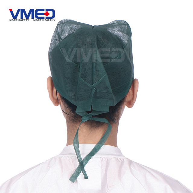 Disposable SPP Non-woven Dark Green Doctor Cap-3