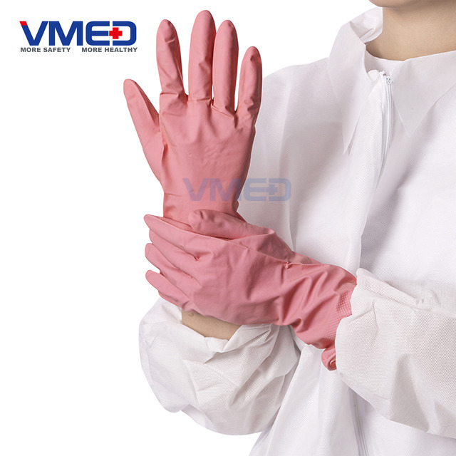 Pink Household Latex Gloves