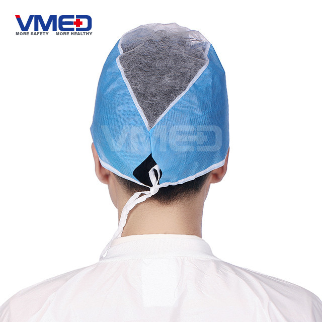 Disposable SMS+PP Doctor Cap With Ties-3