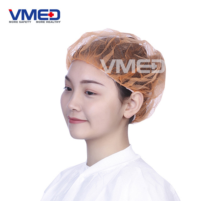Orange Surgical Non-woven Bouffant Cap-2