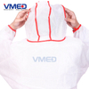 Disposable White SMS TYPE 5 Coverall With Red Strip