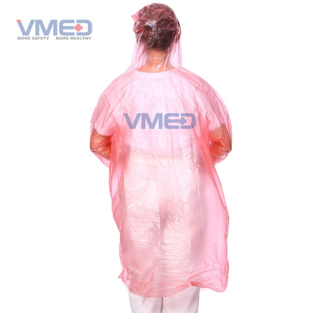  Disposable Pink PE Rain Coat