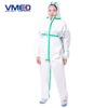 Disposable White Micro-porous Protective Coverall With Green Strips-1