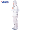 Disposable Type 5&6 SMS White Coverall With Black Adhesive Strip-2