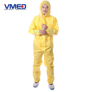 Disposable Yellow PP+PE TYPE 3/4 Coverall -1