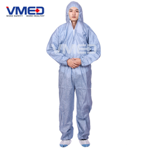 Disposable Grey SMS Protective Coverall-1