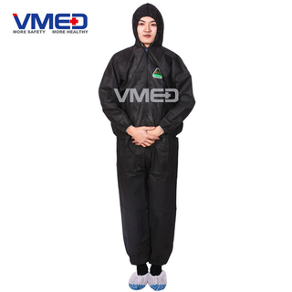 Disposable Black SMS Protective Coverall