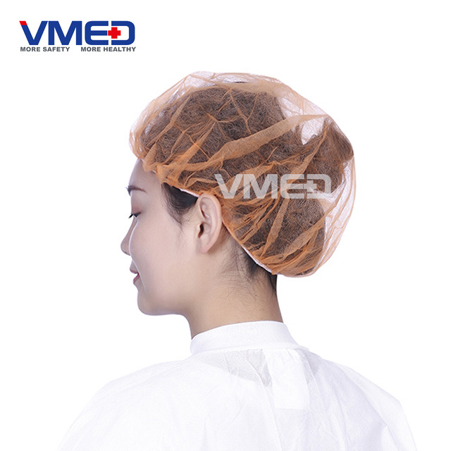 Orange Surgical Non-woven Bouffant Cap-3