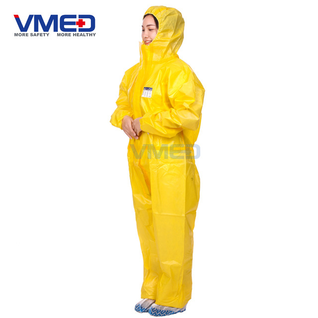 Yellow Chemical Protective Coverall