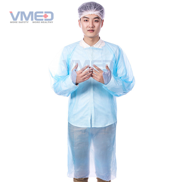 Disposable Blue PE Gown