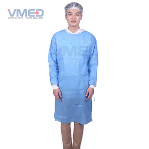 Disposable SMS Non-woven Surgical Gown With Knitted Cuffs