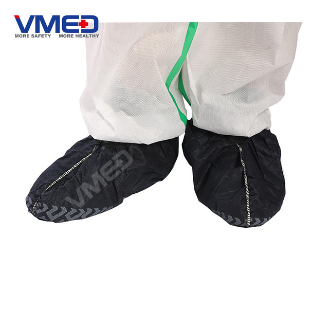 Disposable SPP Non-woven Full Elastic Shoe Cover With Printed Bottom-3