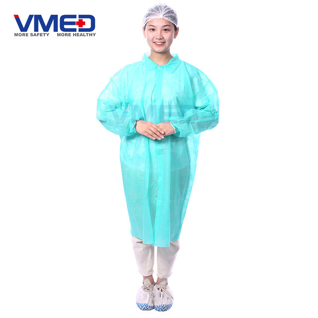 Disposable SPP Non-woven Green Lab Coat-2