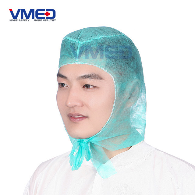 Disposable Green SPP Non-woven Hood-2