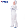 Disposable Type 5&6 SMS White Coverall With Overlocking Stitch-2