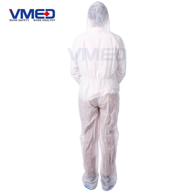 Disposable SPP White Coverall With Hood And Boots-4