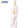Disposable White Micro-porous Protective Coverall With Orange Strips-4