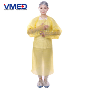 Disposable Yellow PE Gown-1