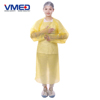 Disposable Yellow PE Gown