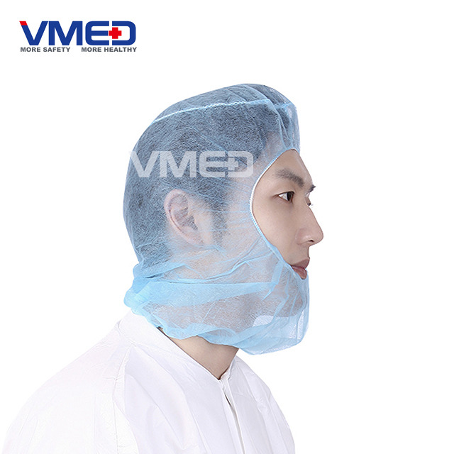 Blue Disposable Protective Non-woven Protective Hood-2