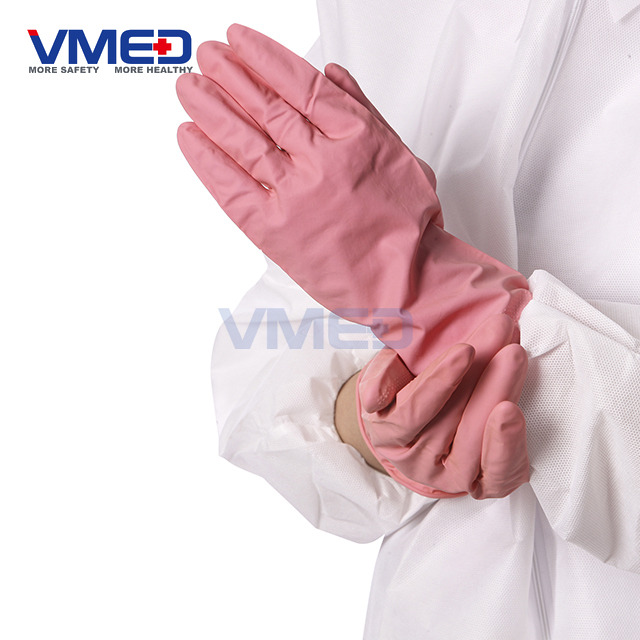 Pink Household Latex Gloves