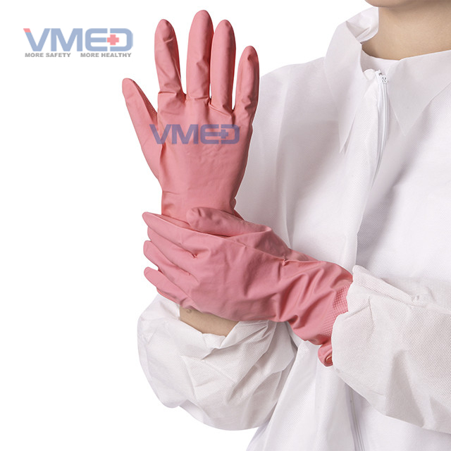 Pink Household Latex Gloves