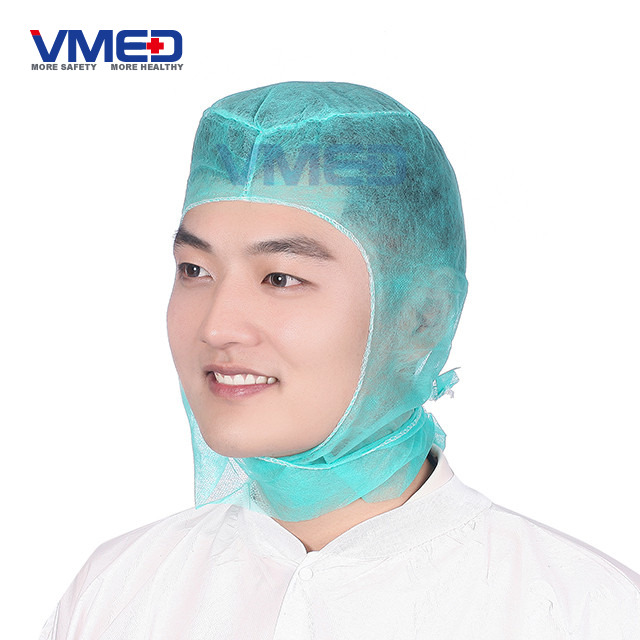 Disposable Green SPP Non-woven Hood-5