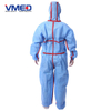 Disposable Blue SMS Coverall With Red Strips-3