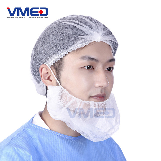 Disposable Non-Woven Beard Cover with double elastic