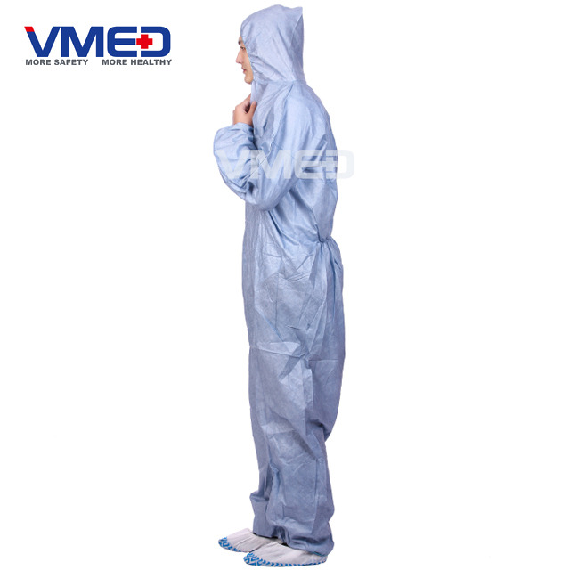 Disposable Grey SMS Protective Coverall-2