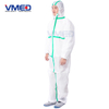 Disposable White Type 5&6 SMS Coverall With Green Adhesive Strip