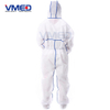 Disposable Type 5&6 SMS White Coverall With Overlocking Stitch-3