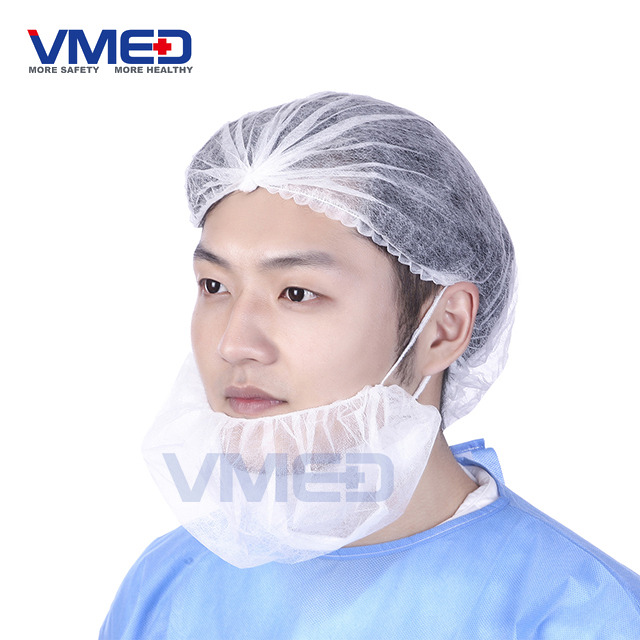 Disposable Non-Woven Beard Cover with double elastic