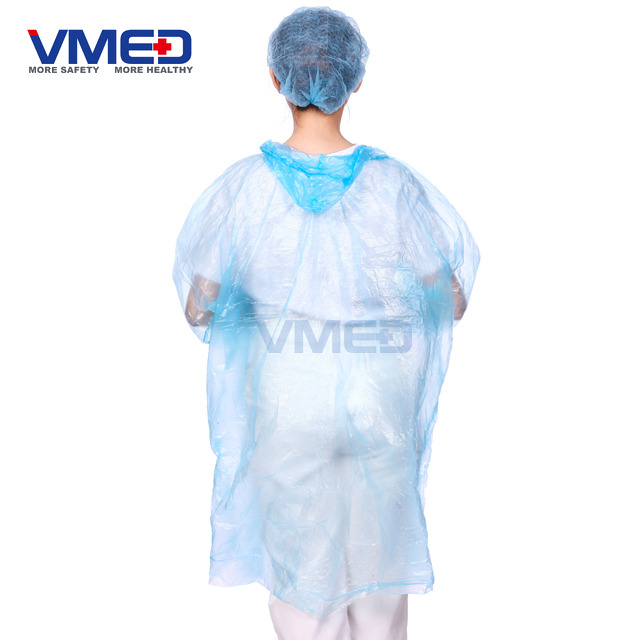 Disposable Blue PE Rain Coat