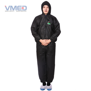 Disposable Black SMS Protective Coverall