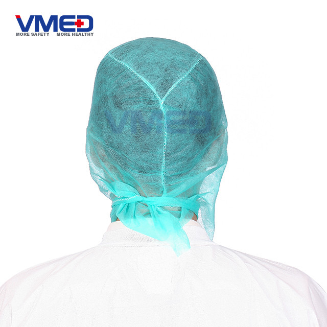 Disposable Green SPP Non-woven Hood-3