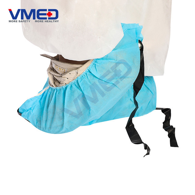 Disposable SPP Non-woven Shoe Cover With Plastic Conductive Strip-2