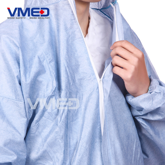 Disposable Grey SMS Protective Coverall-3
