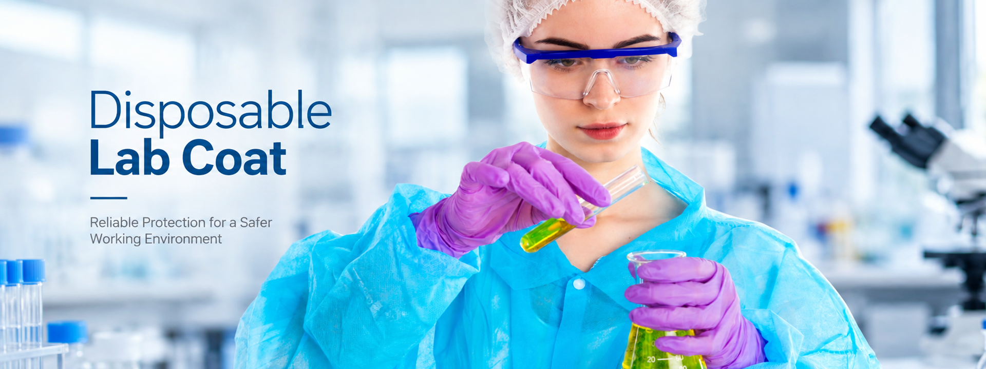 Disposable Nonwoven Lab Coats for Medical, Laboratory and Cleanroom Use