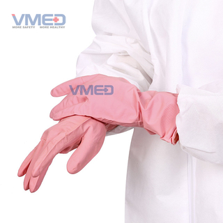 Pink Household Latex Gloves